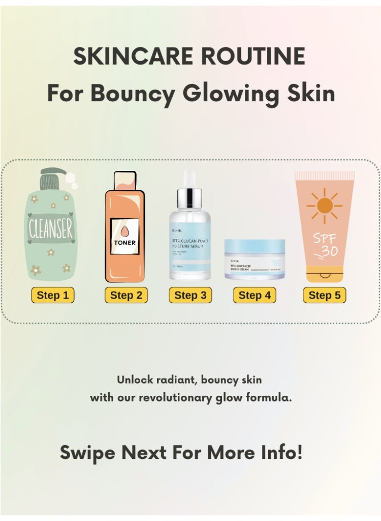 آي يونيك علاج الجفاف الشديد وتلف الحاجز – سيروم iUNIK Beta Glucan + كريم 3X Barrier ترطيب عميق وتجديد قوي للبشرة - Image 3